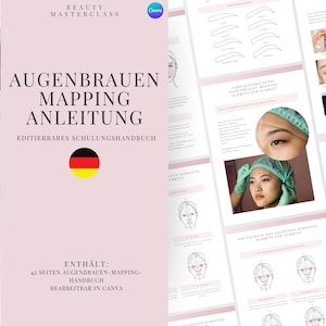 German Brow Mapping Measuring Manual | Advanced Eyebrow Measuring Practise and Training | Editable Guide for Trainers, Students, Printable