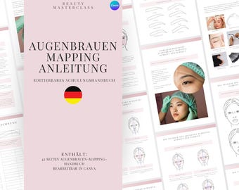 German Brow Mapping Measuring Manual | Advanced Eyebrow Measuring Practise and Training | Editable Guide for Trainers, Students, Printable