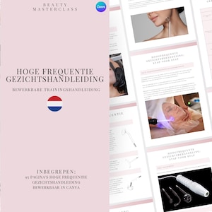 Dutch High Frequency Facial Training Manual - Editable Advanced High Frequency HF Facial Course for Trainers, Beauty Academies