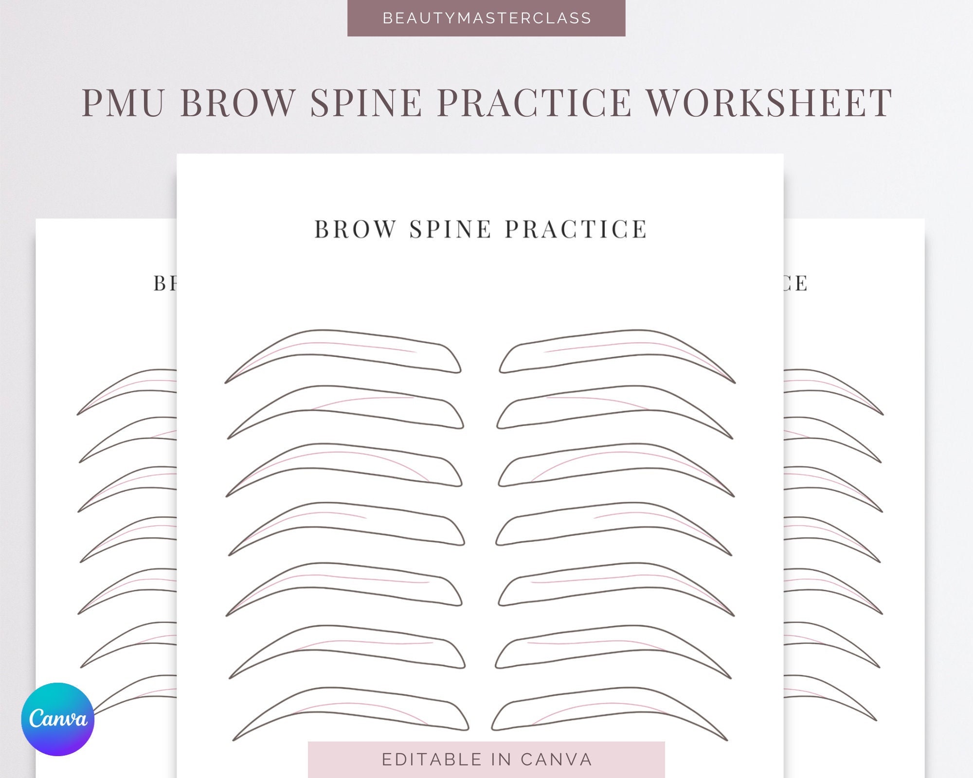 pmu-brows-spine-practice-worksheet-editable-worksheet-for-trainers-and-students-printable-instant-download-etsy for Free Printable Microblading Practice Sheets PMU Brows Spine Practice Worksheet | Editable Worksheet for Trainers and Students, Printable, Instant Download - Etsy for Free Printable Microblading Practice Sheets