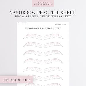 BMBrow#106 Foglio di lavoro per esercitarsi con Nanobrow / Foglio di lavoro modificabile per istruttori di sopracciglia SPMU, stampabile, download immediato
