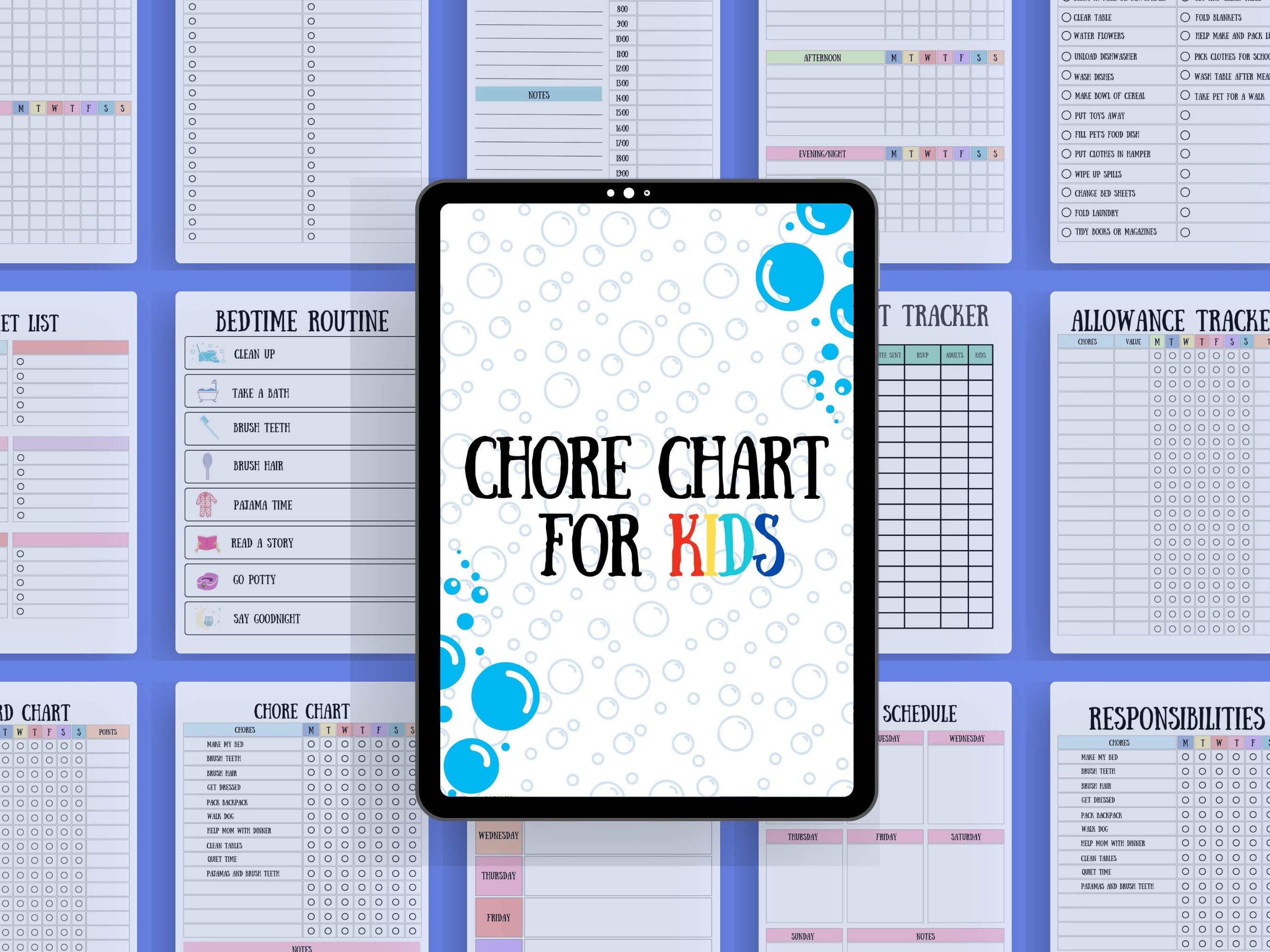 20+ Page Bundle Chore Chart | Kids Chore Chart | Chore Chart Printable | Chore Chart for Kids | Printable Daily Chores PNG, JPG, PDF