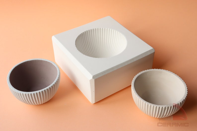 Bowl Plaster Mold in Vertical Stripes Shape for Slip Casting, Casting Mold, Ceramic Mold DC004 image 3