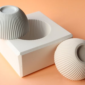 Moule en plâtre pour bol en forme de rayures verticales pour coulée sous pression, moule à coulée, moule en céramique DC004 image 5