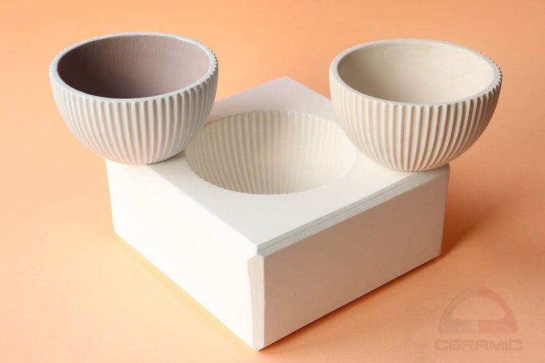 Bowl Plaster Mold in Vertical Stripes Shape for Slip Casting, Casting Mold, Ceramic Mold DC004 image 8