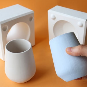 Handleless Cup Plaster Mold for Slip Casting, Casting Mold, Ceramic Mold - DC010