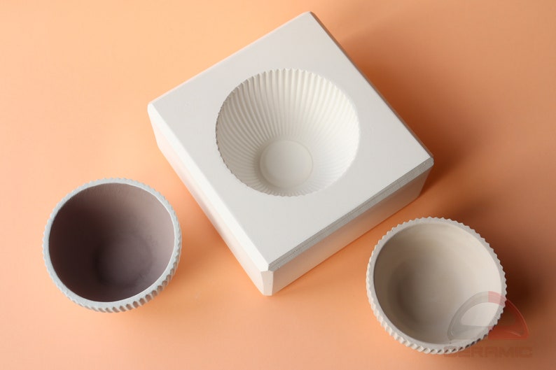 Bowl Plaster Mold in Vertical Stripes Shape for Slip Casting, Casting Mold, Ceramic Mold DC004 image 4