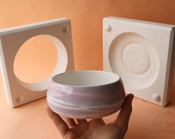 Bowl Plaster Mold for Slip Casting, Casting Mold, Ceramic Mold - DC011
