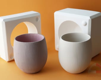 Handleless Cup Plaster Mold for Slip Casting, Casting Mold, Ceramic Mold - DC014