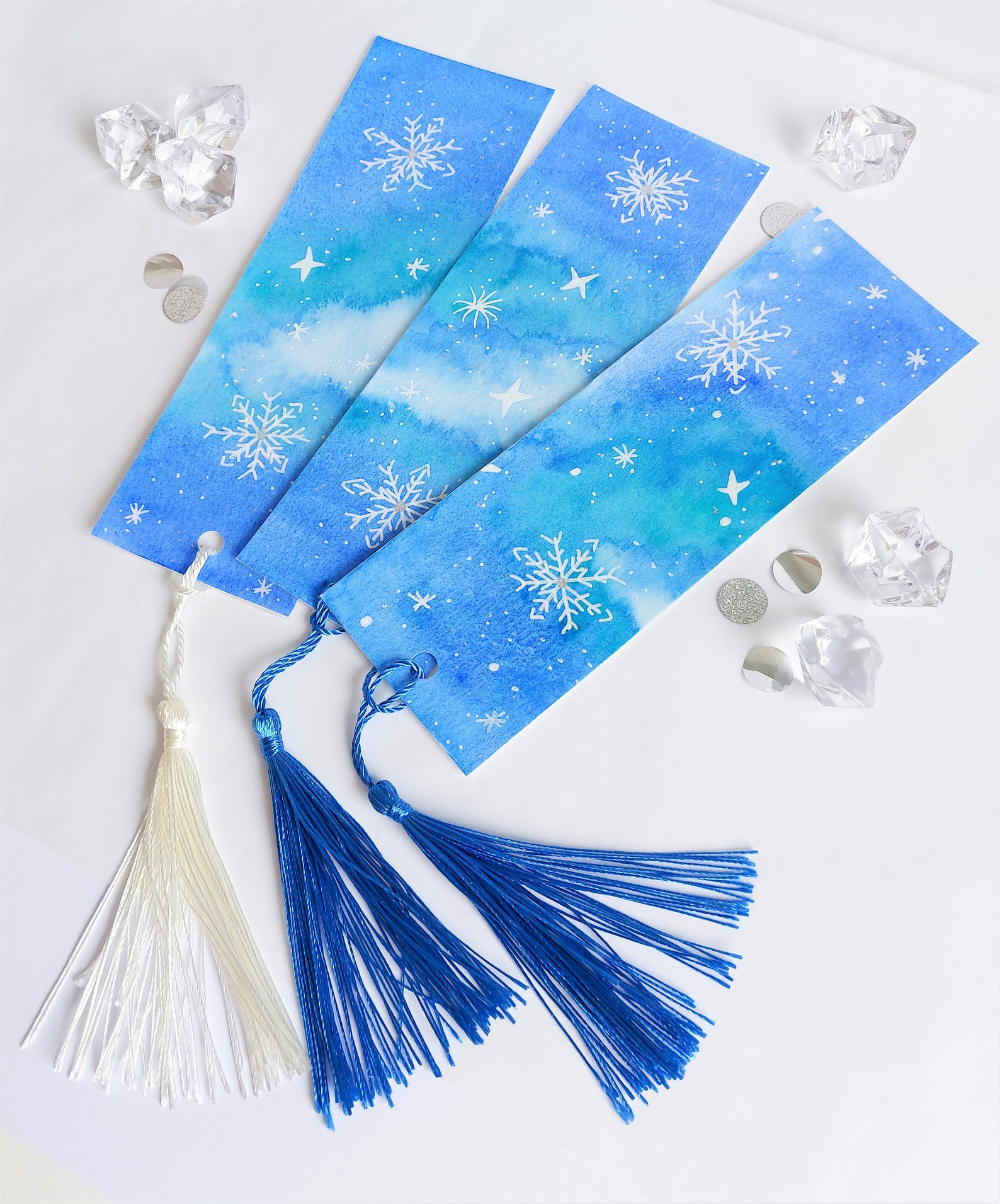 Hangemachtes Winter Aquarell Lesezeichen Geschenkidee und | Etsy