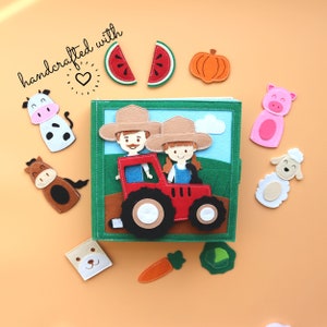 Quiet Book One day on a farm - 8 pages/ Montessori Toys/ Activity book