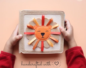 Mini Quiet Book The lion, Busy Book with Baby Name/ Montessori Toys/ Activity book/ Children Birthday Baptism Christmas Gift