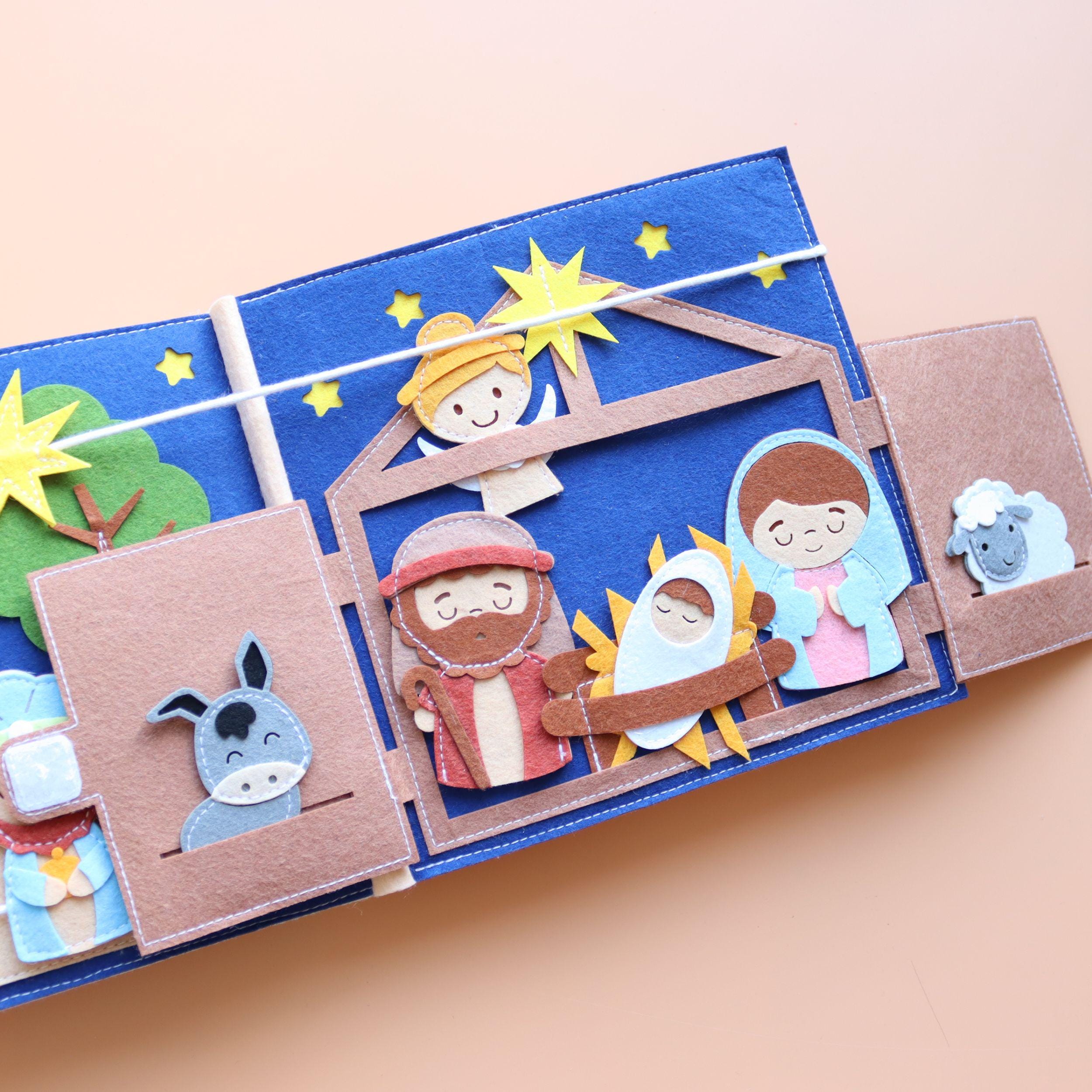 Regalo di battesimo con nome personalizzato per bambino | Libro della Bibbia | Regalo di nascita per bambino | Libro delle attività | Regalo di Natale | Libro tranquillo con storie della Bibbia