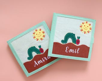 Quiet Book Il bruco mai sazio - regali personalizzati per bambini/Giocattoli Montessori per bambini piccoli
