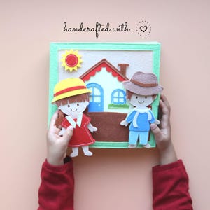 Cadeau personnalisé pour enfants, livre tranquille A Happy Day, livre occupé comme cadeau d'anniversaire, jouet Montessori