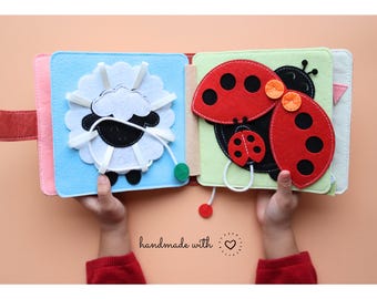 Mini Quiet Book The Bunny - 6 pages/ Montessori Toys/ Activity book