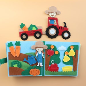 Personalisiertes Geschenk Bauernhof, Quiet Book Farm, Geburtstagsgeschenk Kinder, Montessori Spielzeug, Ostergeschenk, Busy book Bild 5