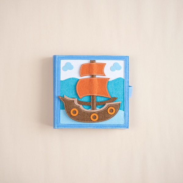 Personalized Quiet Book Ocean life/ 6 pages/ Handmade children book/ Montessori toys/ Sensory toys/Activity book