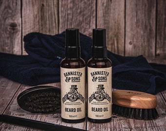 Bannister And Sons Beard Oil 100ml (Made in the UK) & FREE Boar Bristle BEARD Brush