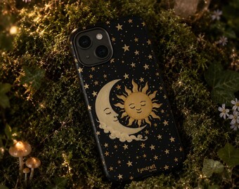 Funda para teléfono con el Sol y la Luna Celestiales