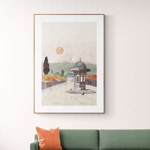 Sebilj, Sarajevo, Bosnia, Abstract Landscape, Abstract Art, Mid Century Modern, Minimalist, Scandinavian Style, Fine Art Print, Giclee Print image 1