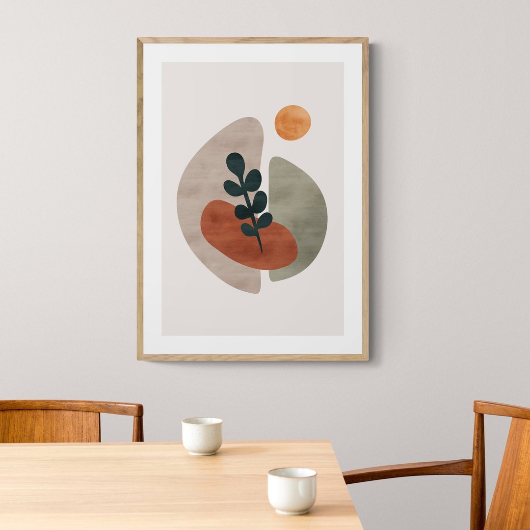 Olive Tree Abstract Art Abstract Mid Century Modern Etsy