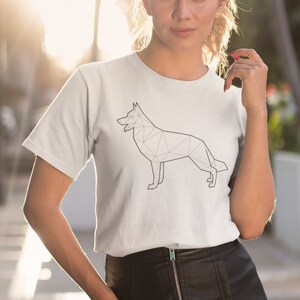 GSD Geometry T-Shirt, German Shepherd T-Shirt, Dog Lover T Shirt, GSD T Shirt, Unisex Shirt, Premium Unisex Tee