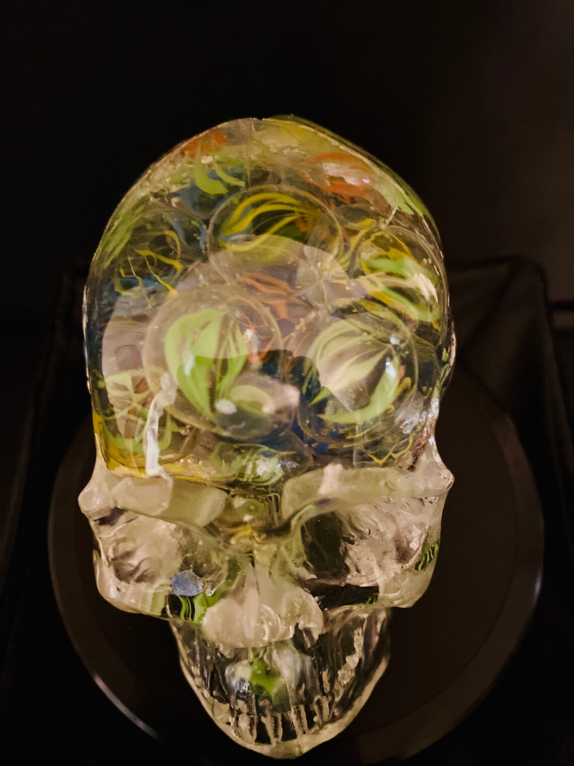 Marble 3D Skull, Epoxy Resin Skull, Gothic Skull Art, Colored Skull