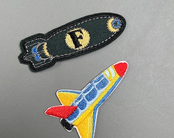 Luftschiff Flugzeug Stickerei Aufnäher - Patches, Aufnäher zum Aufbügeln, Nähen, Kleben, Kinder Patches, Bügelbild, Flicken