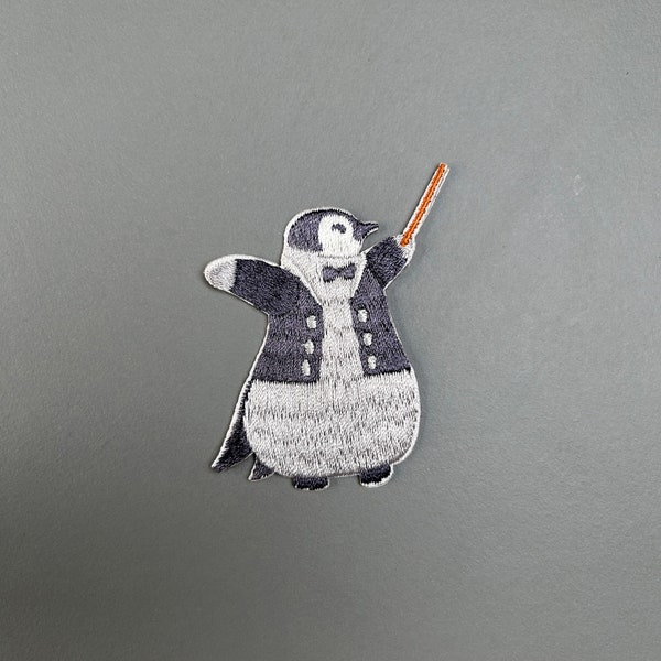 Penguins embroidery patch - patch, for ironing, sewing, gluing, personalizing item, animal motif, seabirds, sticker motifs