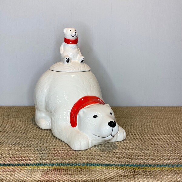 Vintage Coca Cola Polar Bear Cookie Jar