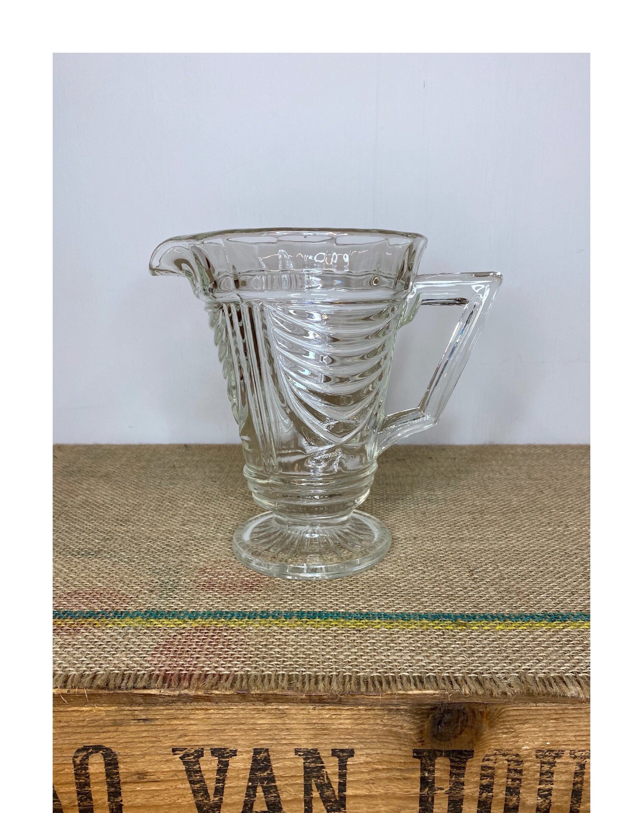 Vintage Sowerby Art Deco Glass Jug Etsy