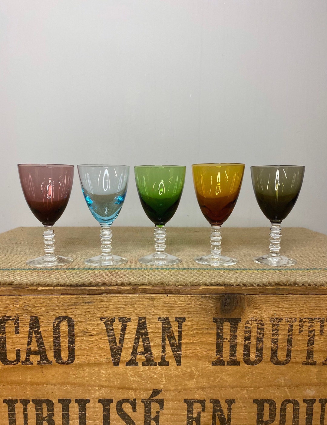 Set of Vintage Small Harlequin Glasses Etsy UK