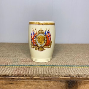 Vintage Souvenir Commemorative Beaker, King George V, Silver Jubilee 1935