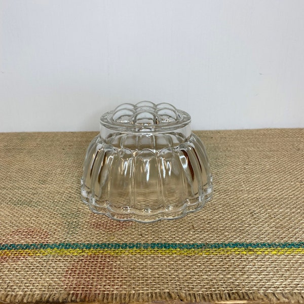 Vintage Round Glass Jelly Mould