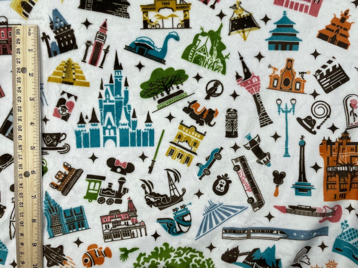 Disney Parks Fabric Disney Minky Fabric 1 yard Etsy