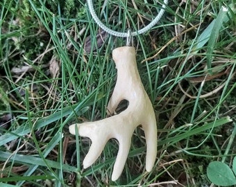 Whitetail Deer Antler Necklace | Wooden Deer Antler Pendant
