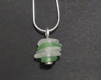 Personalized Mother's Day Necklace | Sea Glass Pendant