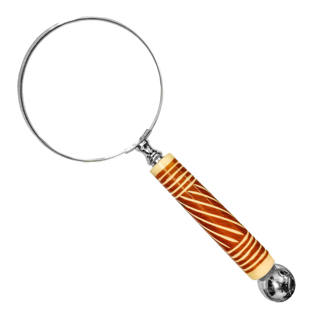10X Magnifying Glass With Brass and Bone Handle Gifts for Boys Girls