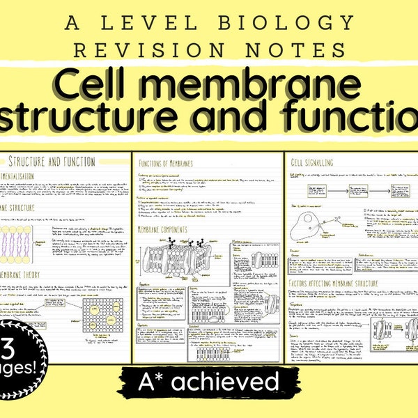 A Level Biology Revision Notes-"Cell Membrane Structure and Function"