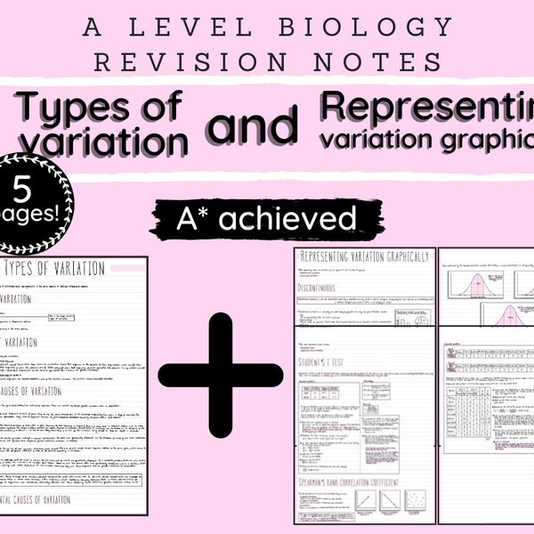 A Level Biology Revision Notes-"Types of Variation and Representing Variation Graphically"
