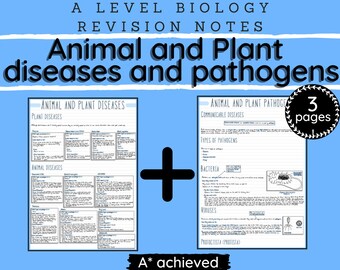 A Level Biology Revision Notes - “Animal and Plant diseases and pathogens”