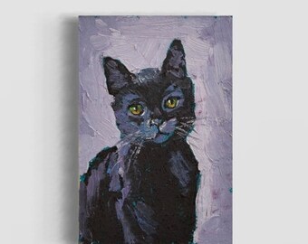 Pet portrait Original oil painting Hand painted custom cat portrait Kitten art Personalized pet portrait Tiny painting Best friend gift 6x4