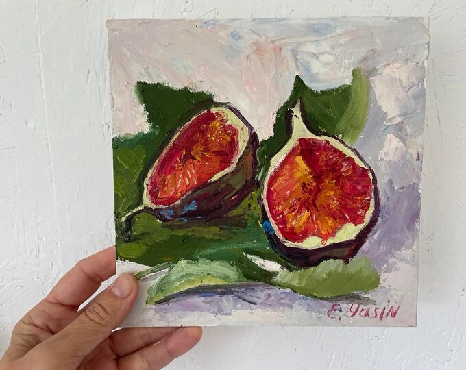 Figs Original Oil Painting Kitchen Wall Art Still Life Painting Home