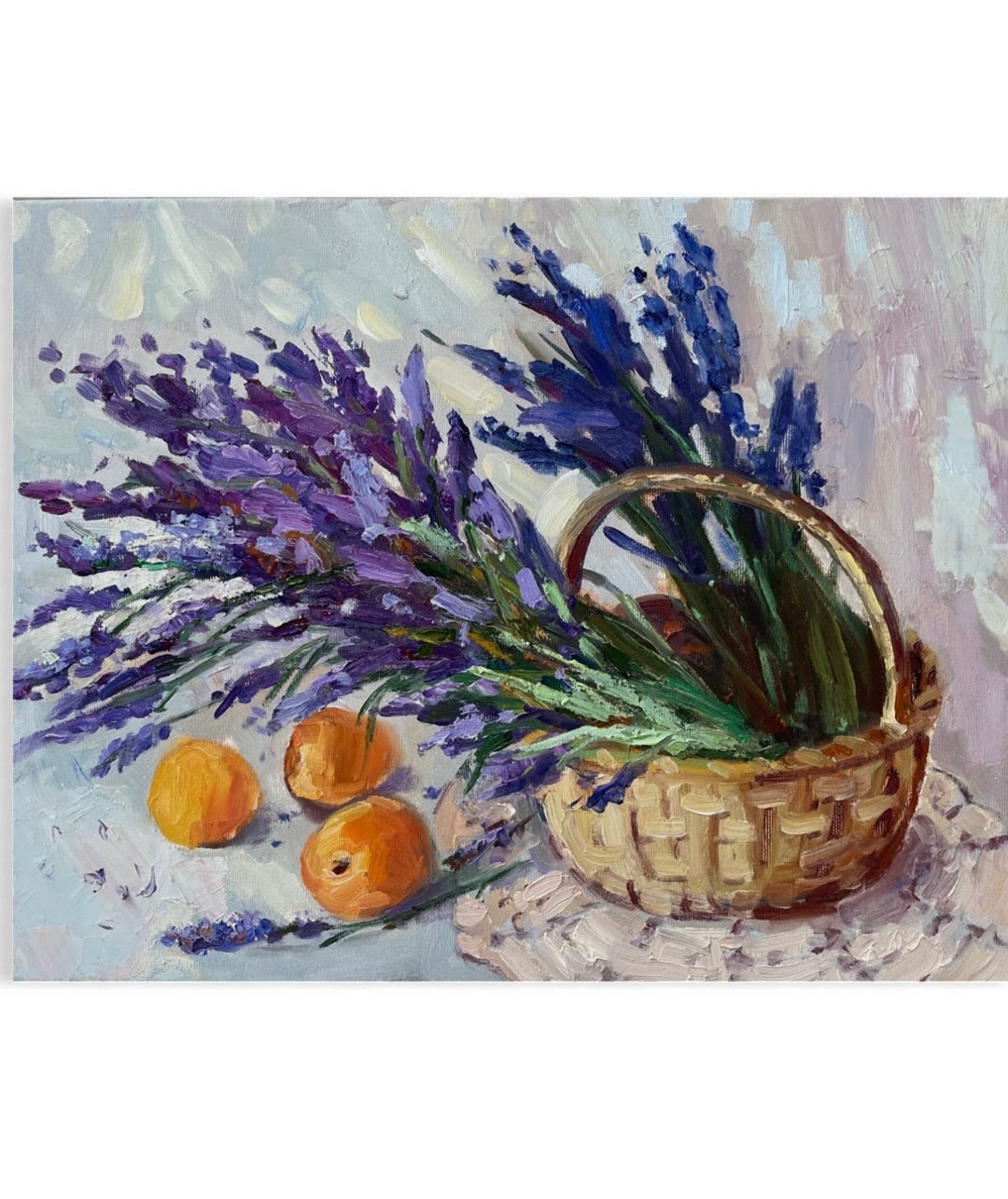 Lavender Bouquet Original Oil Painting Flowers Wall Art Canvas Floral ...