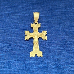 Solid 10k Yellow Gold Crucifix Cross Pendant | Gold Cross Charms | Gold Crucifix Pendants