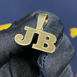 Personalized Custom Initial Block Letter Pendant | 10k Yellow Gold, 14k Yellow Gold, Rose Gold or White Gold Finish (chain sold separately)