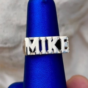 Personalized Block Name Ring | 10k OR 14k Gold | Sterling Silver Available | Custom Gold Ring