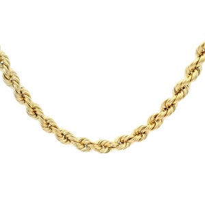 10k 3.25mm Hollow Rope Chain | Solid 10k Yellow Gold | 3.25mm Width | 20 inches Length | Classic Rope Chain