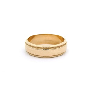 Solid 14k Gold Milgrain Eternity Pattern Wedding Band Ring | Size 8 | Real 14k Yellow Gold Wedding Band